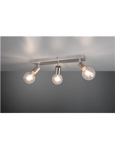 Vannes barra 3 spots orientabili acciaio satinato l. 48cm