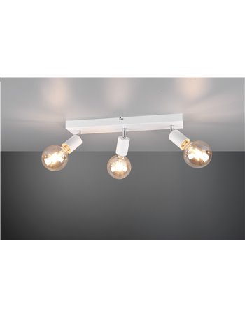 Vannes barra 3 spots orientabili bianca l. 48cm
