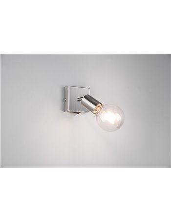Vannes spot singolo orientabile acciaio satinato con interruttore h. 13cm