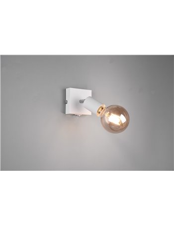Vannes spot singolo orientabile bianco con interruttore h. 13cm
