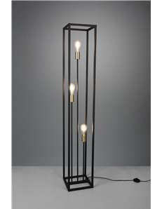 Vito piantana nera ed ottone anticato 3 luci h. 152cm