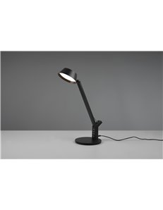 Ava lampada da studio led nera con 4 prese usb e con regolazione luce calda- naturale - fredda touch dimmer h. 40,4cm 2