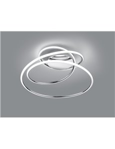 Bologna plafoniera led cromo con dimmerazione ad interruttore d.50cm