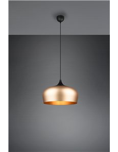 Chiron sospensione metallo nera diffusore ottone satinato d.45cm 2