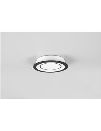 Core faretto da incasso plastica nera satinata tripla accensione indipendente d. 14,8cm