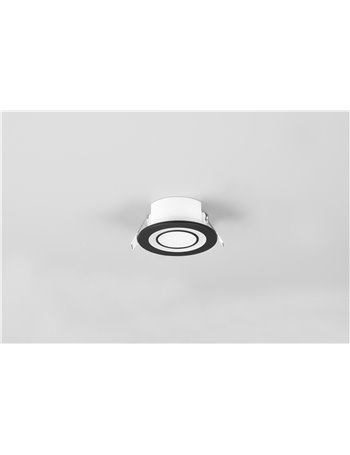 Core faretto da incasso plastica nera satinata tripla accensione indipendente d. 8,2cm