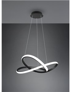 Course sospensione led cerchio infinito antracite d. 60cm 2