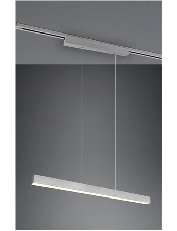 Duoline paros sospensione led bi-emissione metallo acciaio satinato l. 90cm