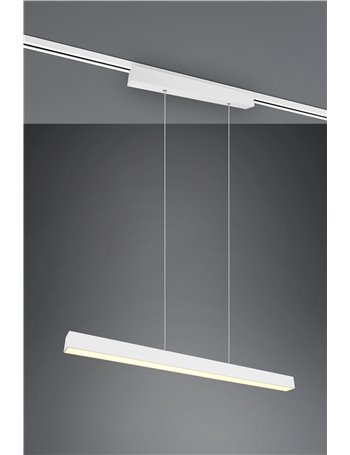 Duoline paros sospensione led bi-emissione metallo bianco l. 90cm