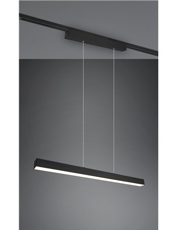 Duoline paros sospensione led bi-emissione metallo nero l. 90cm