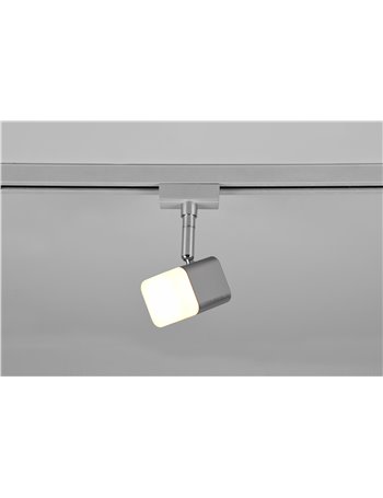 Duoline roubaix spot led orientabile metallo acciaio satinato h. 14cm