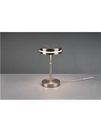 Franklin lampada da tavolo led acciaio satinato h. 25cm