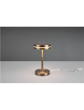 Franklin lampada da tavolo led ottone invecchiato h. 25cm