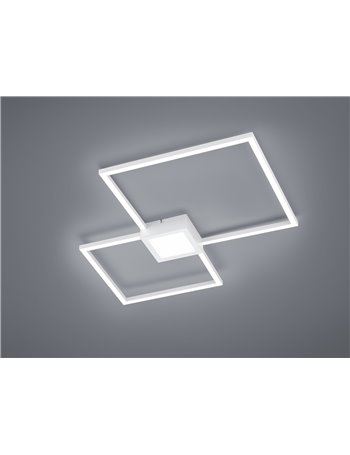 Hydra plafoniera led bianca doppio quadrato+luce centrale dimmerabile con interr. L. 66x66cm