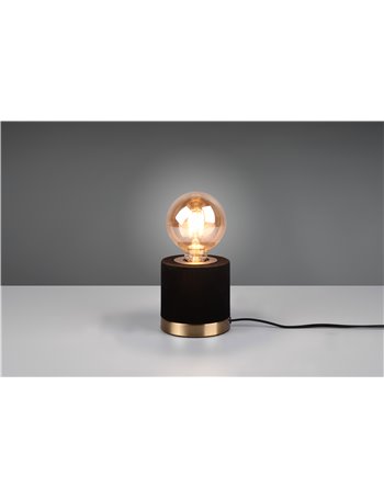 Judy lampada da tavolo base metallo ottone satinato base effetto velluto nero d. 11cm