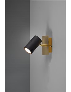 Marley spot base oro con cilindro nero l. 15cm