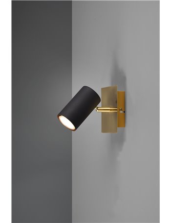Marley spot base oro con cilindro nero l. 15cm 
