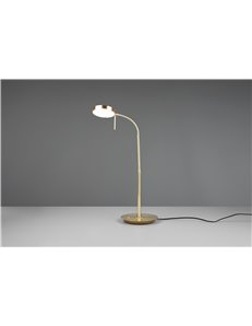Monza lampada da studio led con 2 snodi flessibili ottone satinato con regolazione intensita' e temperatura di colore h.73cm