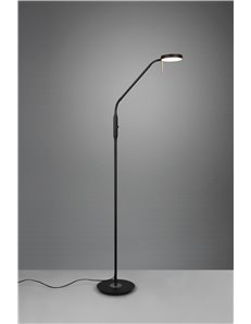 Monza piantana led con 2 snodi flessibili nero e cromo con regolazione intensita' e temperatura di colore h.73cm  