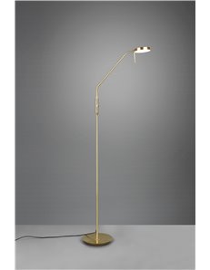 Monza piantana led con 2 snodi flessibili ottone satinato con regolazione intensita' e temperatura di colore h.160cm  