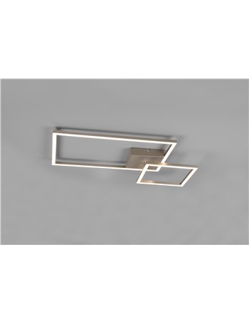 Padella plafoniera led acciaio con snodo ed intensita' regolabile con interruttore l. 63cm