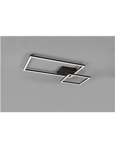 Padella plafoniera led nera con snodo ed intensita' regolabile con interruttore l. 63cm