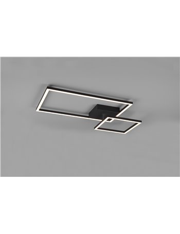 Padella plafoniera led nera con snodo ed intensita' regolabile con interruttore l. 63cm
