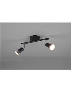 Paris senza lampadina barra 2 luci nero attacco gu10 l. 25cm