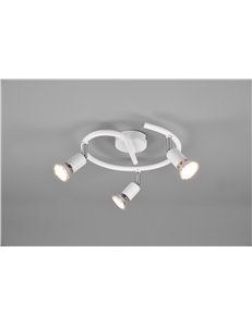 Paris senza lampadina girandola 3 luci bianco attacco gu10 d. 28cm