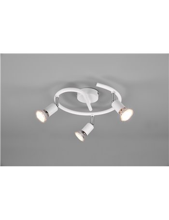 Paris senza lampadina girandola 3 luci bianco attacco gu10 d. 28cm