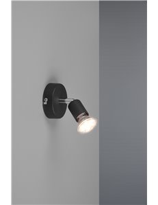 Paris senza lampadina spot 1 luce nero attacco gu10 d. 8cm