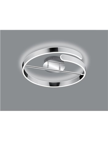 Parma plafoniera led cromo con dimmerazione ad interruttore d.50cm