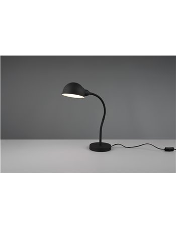 Perry lampada da tavolo flessibile nera h. 46cm
