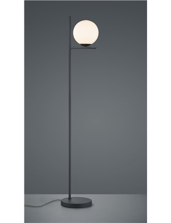 Pure piantana metallo colore nero con sfera bianca h. 150cm