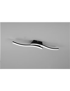 Route plafoniera led 2 bacchette ondulate antracite l. 54cm