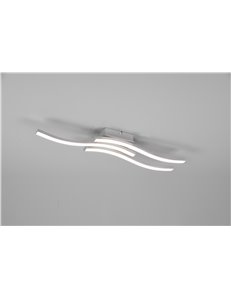 Route plafoniera led 3 bacchette ondulate acciaio satinato l. 54cm