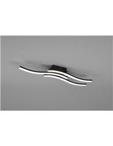 Route plafoniera led 3 bacchette ondulate antracite l. 54cm