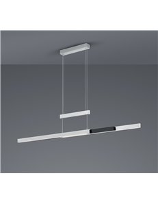 Trajan sospensione led alluminio e nero allungabile estensibile intensita' dimmerabile luce calda e fredda a bi-emissione l. 150