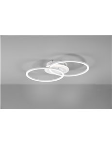 Venida plafoniera led doppio cerchio bianco con luce centrale regolazione intensita' interruttore l.58cm