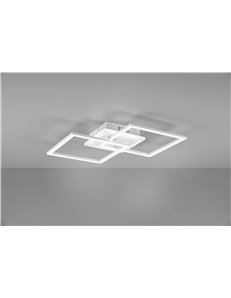 Venida plafoniera led doppio quadrato bianco con luce centrale regolazione intensita' interruttore l.58cm