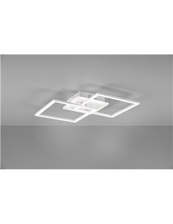 Venida plafoniera led doppio quadrato bianco con luce centrale regolazione intensita' interruttore l.58cm