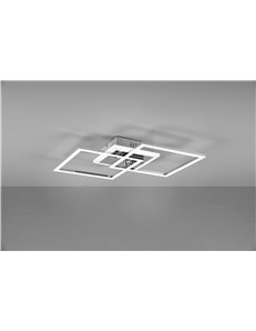 Venida plafoniera led doppio quadrato cromato con luce centrale regolazione intensita' interruttore l.58cm