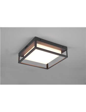 Witham plafoniera led da esterno antracite con regolazione luce calda-fredda ip44 l.30 cm