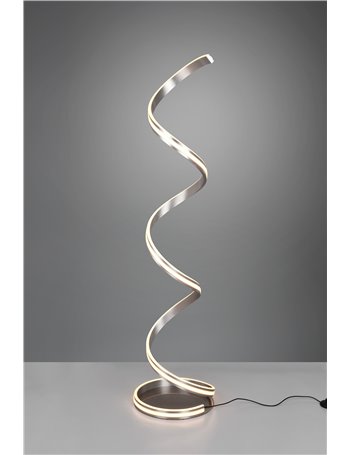 Yara piantana led acciaio satinato con regolazione luce calda - naturale e dimmerazione con interruttoe a parete h. 150cm