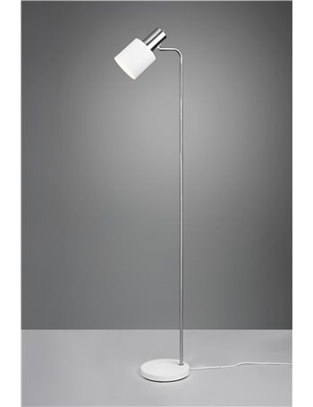Adam piantana metallo acciaio e bianco h. 150cm