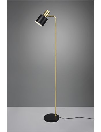 Adam piantana metallo ottone satinato e nero h. 150cm