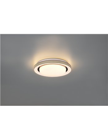 Atria plafoniera led bordo nero con telecomando multifunzione con diffusore effetto cielo stellato d.27cm