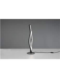 Blaze lampada da tavolo led ondulata metallo alluminio e nero con regolazione intensita' e temperatura di colore della luce con
