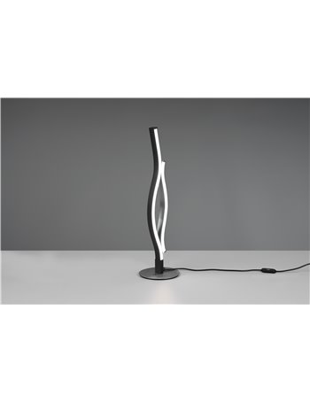 Blaze lampada da tavolo led ondulata metallo alluminio e nero con regolazione intensita' e temperatura di colore della luce con 