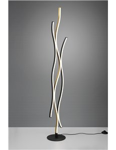 Blaze piantana led ondulata metallo ottone e nero con regolazione intensita' e temperatura di colore della luce con interruttore 2